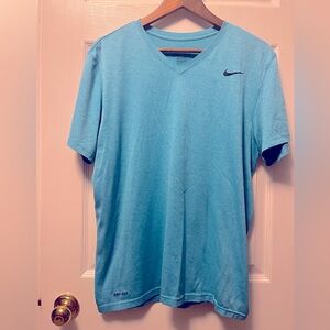 Nike Men's Light Blue V-Neck Tee
